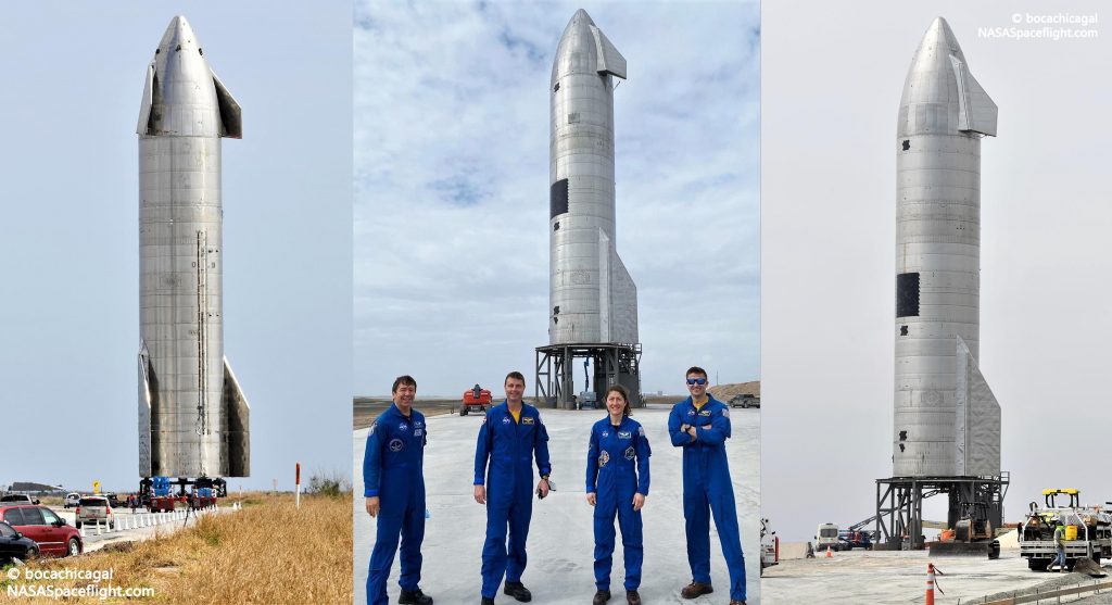 NASA astronauts visit SpaceX Starship before static launch
