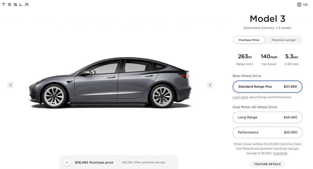 Tesla model 3 2021 delivery online