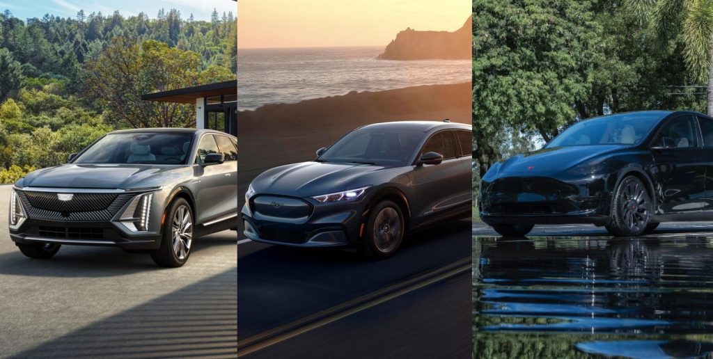 Cadillac Lyriq Vs Ford Mach E Vs Tesla Model Y Features Price And Tech Comparison Cadillac Lyriq Vs Ford Mach E Vs Tesla Model Y Features Price And Tech Comparison