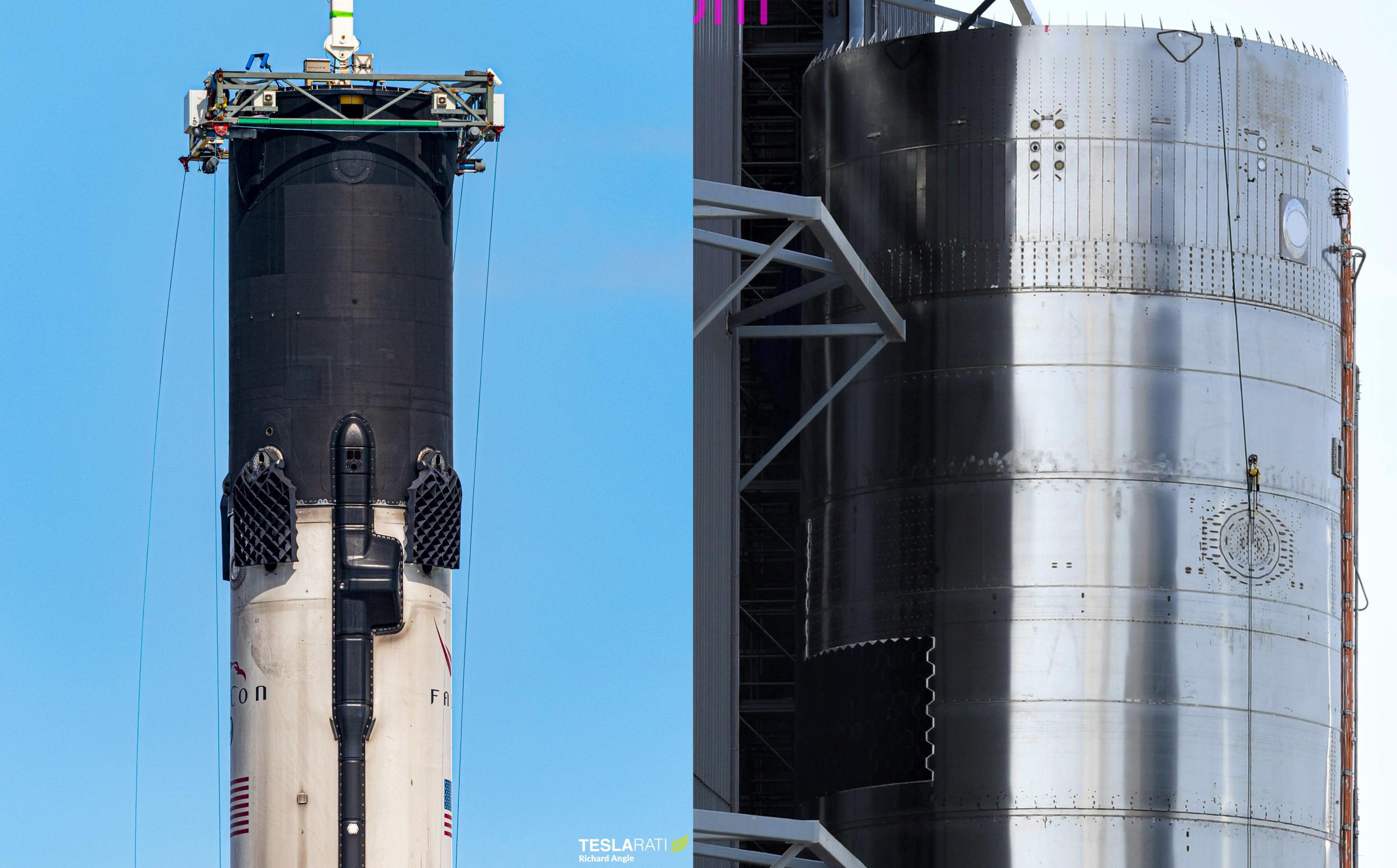 Falcon 9 B1061 vs Starship SN15 antenna comparison (Richard Angle – bocachicagal) 1 (c)
