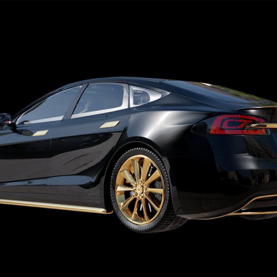 gold-plated Tesla Model S