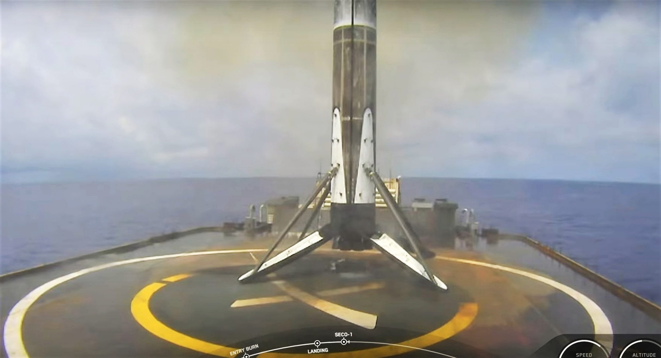 Starlink-28 Falcon 9 B1063 052621 webcast (SpaceX) JRTI landing 1