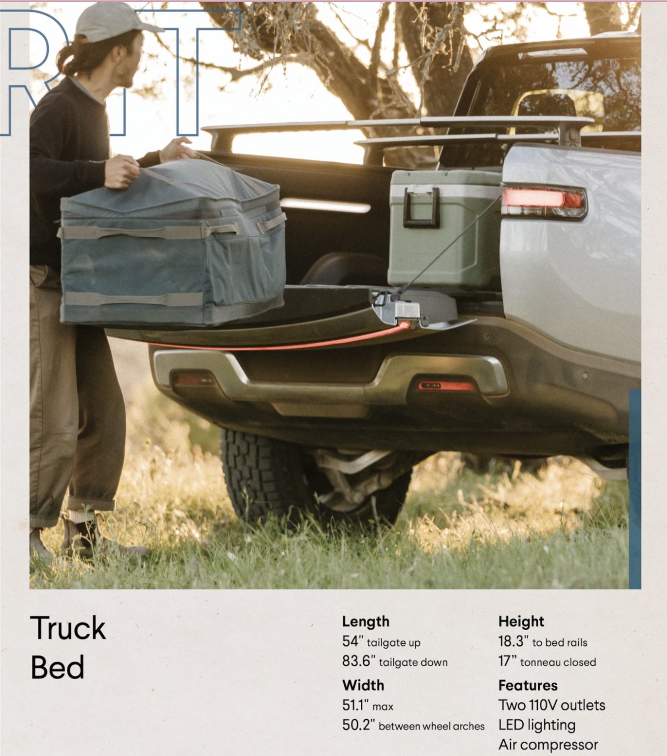 Rivian R1T size, specifications and dimensions in detail