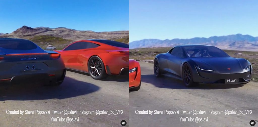 Tesla Roadster SpaceX package s 1.1 sec launch simulation is