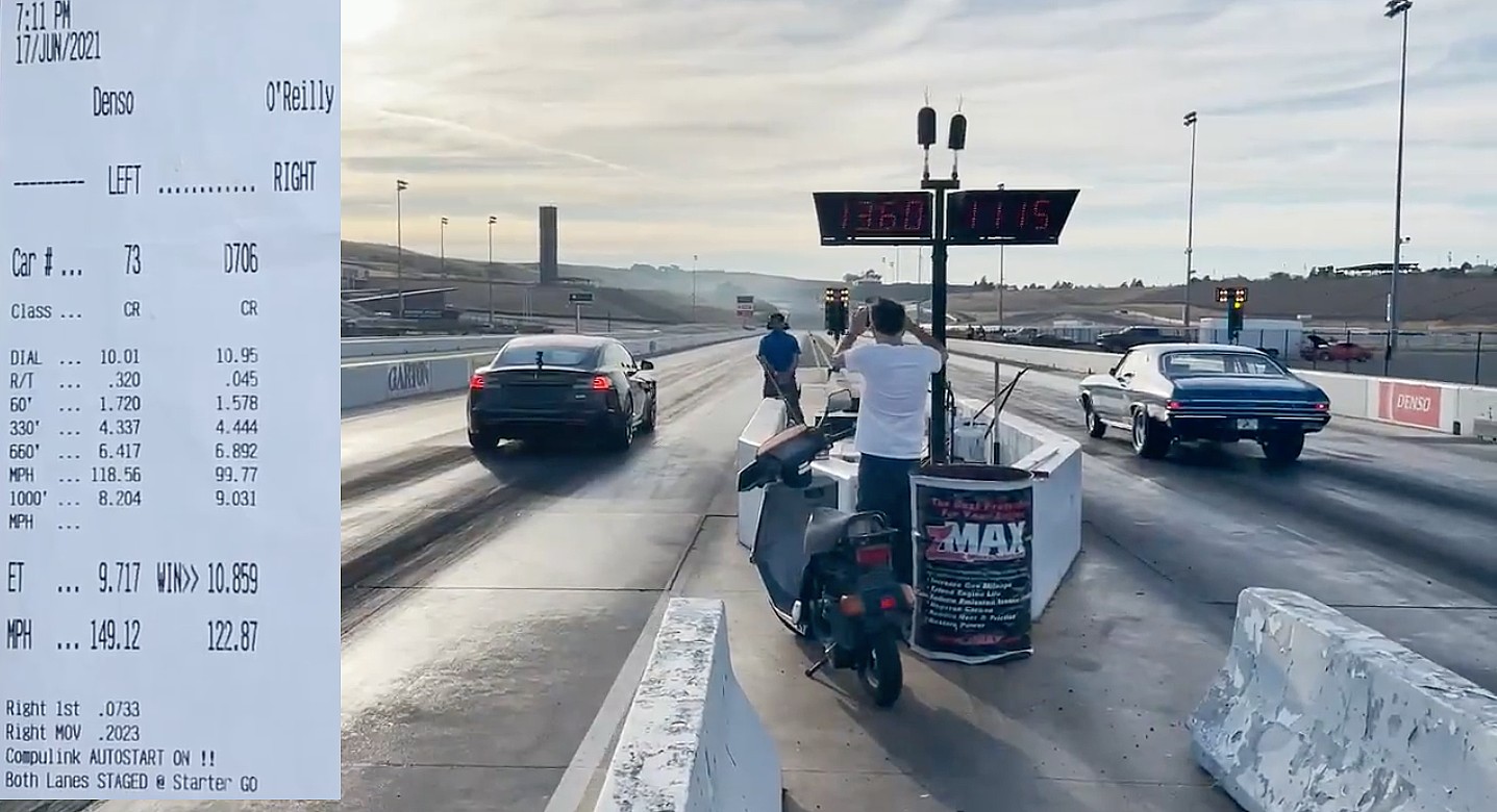 Tesla owner Emmet Peppers is not a professional racer, but in a recent outing at the SMI Sonoma Raceway, the Model S Plaid owner ended up sandbagging 