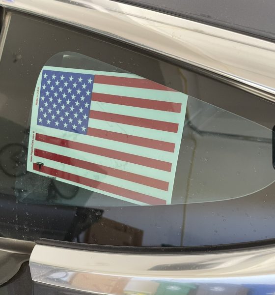 american flag ev window