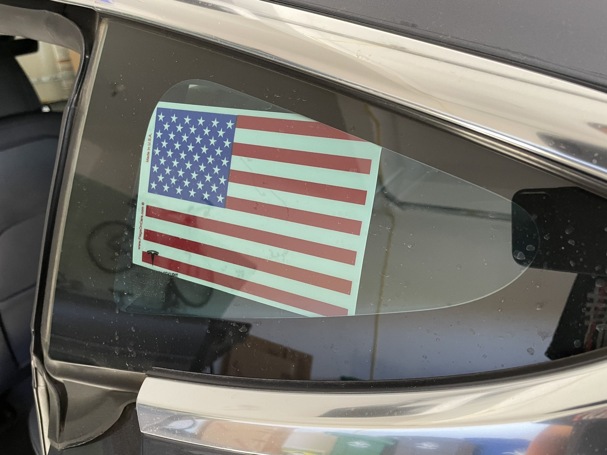 american flag ev window