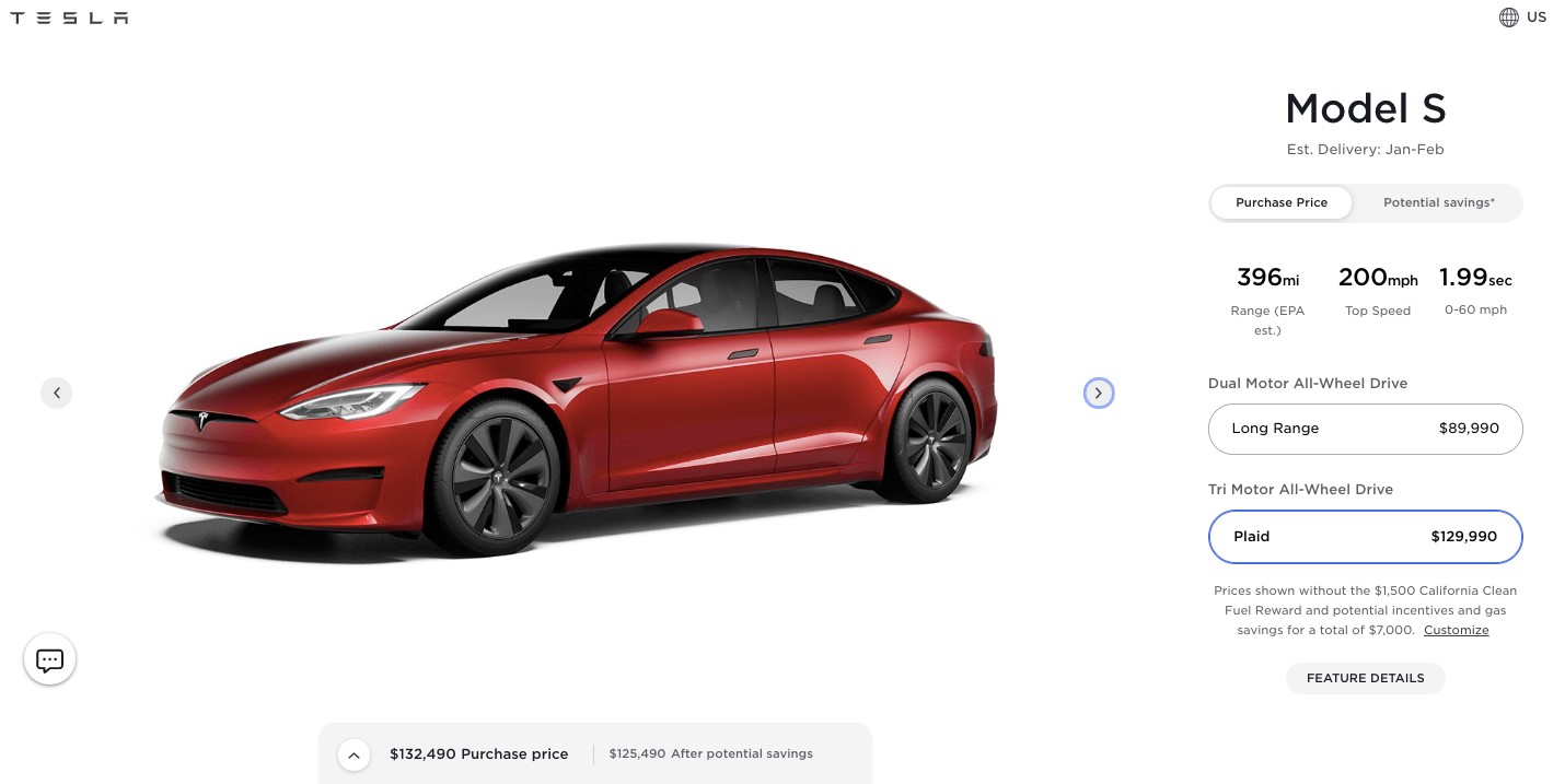 Tesla model s lr discount