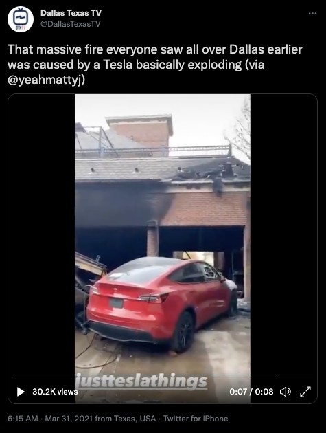 Tesla cameras absolve Model Y from previous Texas "explosion" claims
