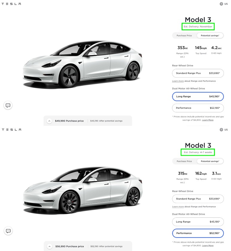 Tesla Model 3 Standard Range Plus sold out for 2021 in the US