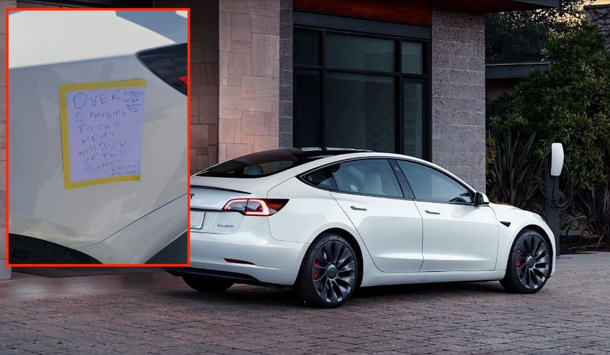 Tesla Design 3 unplugged by “concerned resident” about fears of battery “blow up”