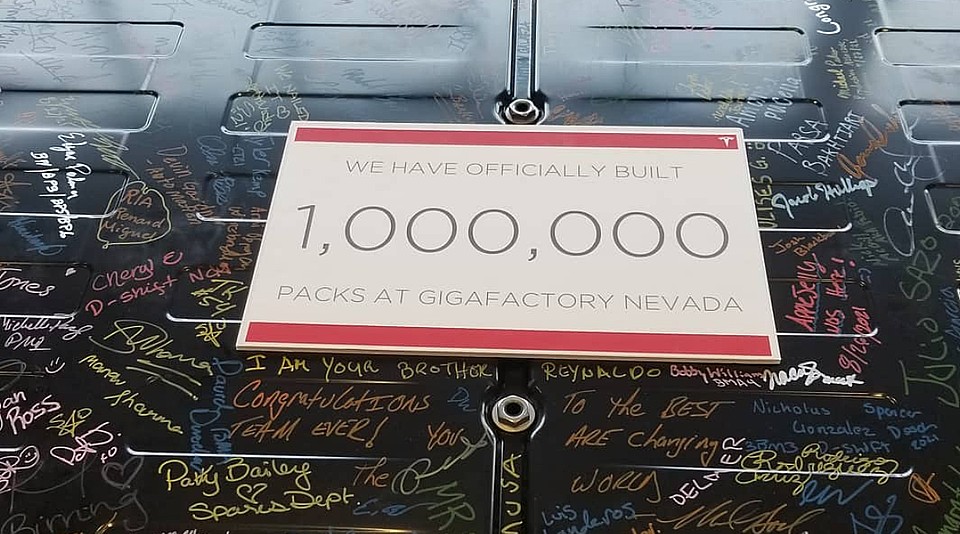 Tesla Gigafactory Nevada celebrates 1 million battery pack milestone