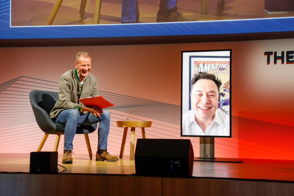 photo of Tesla’s Elon Musk makes surprise appearance at VW executive conference image