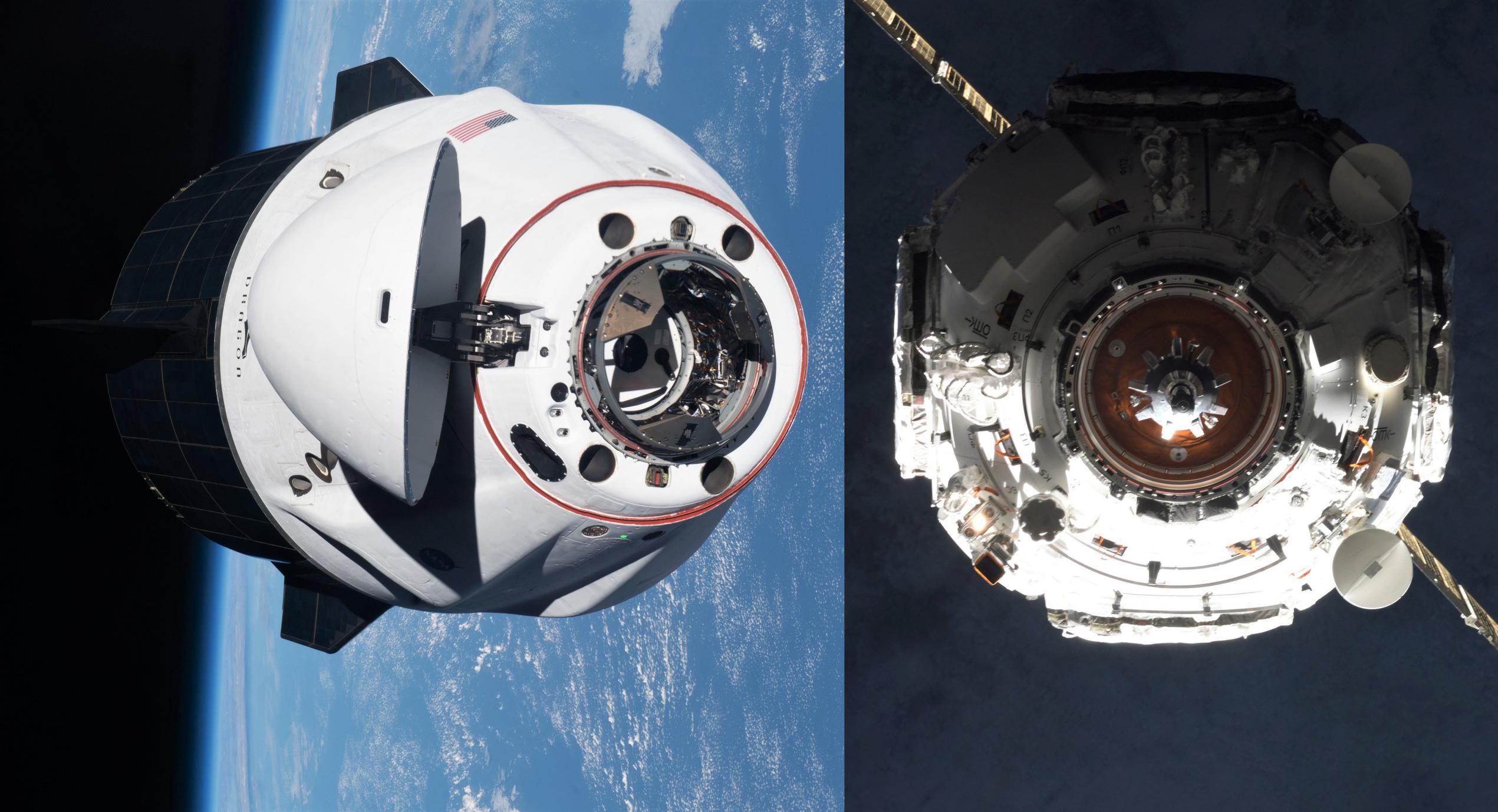 Prichal Progress ISS docking 112621 (Anton Shkaplerov) Crew-1 Dragon (Mike Hopkins) 2 (c)