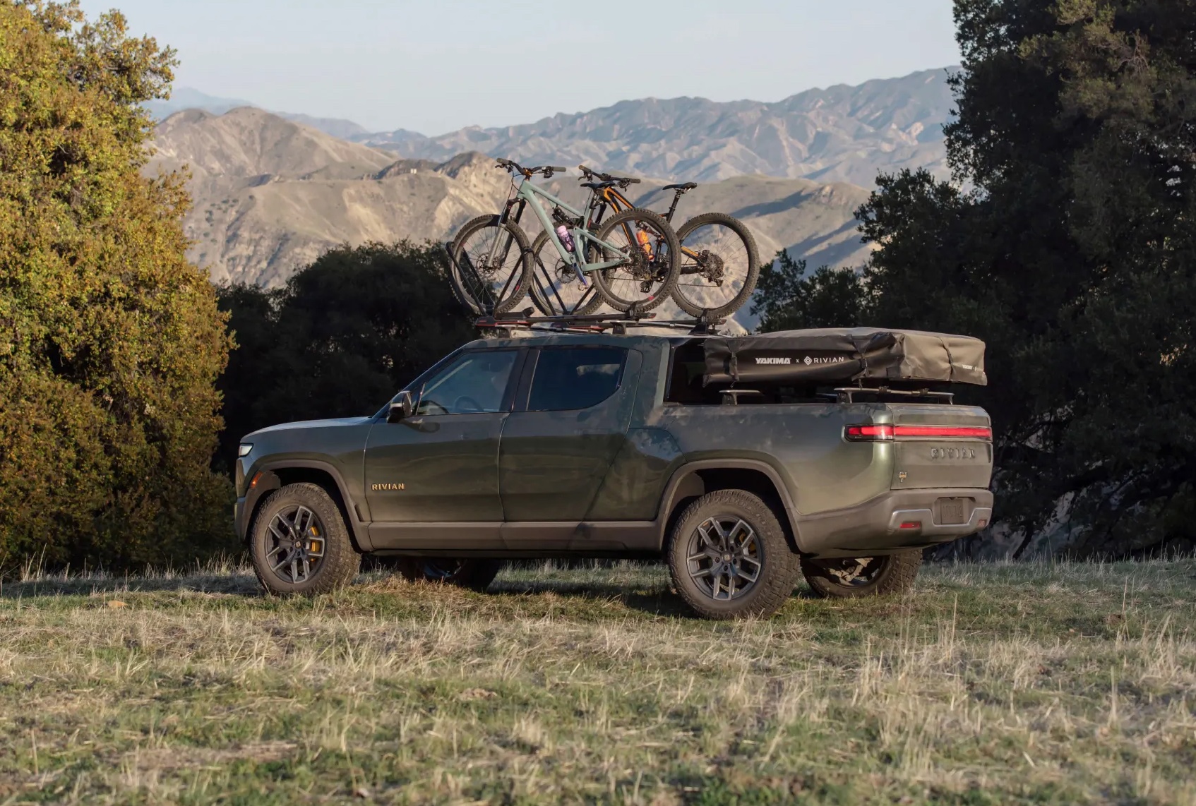 rivian files electric bicycle trademark after releasing tailgate storage patent with bike rack illustrations