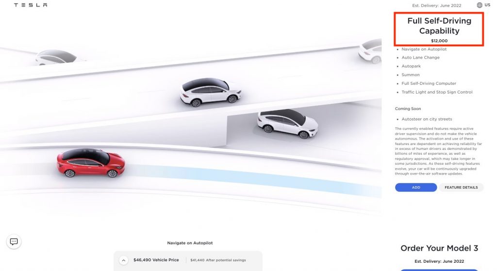 Tesla model 3 fsd price deals
