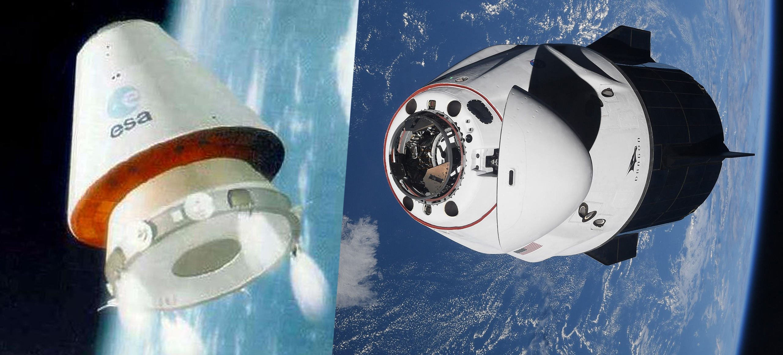 ESA CRV 1990s vs SpaceX Crew Dragon (ESA – Marcus Lindroos & NASA – Mike Hopkins) 1