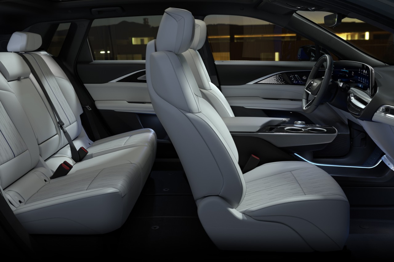 The LYRIQ interior is clean and simple with a focus on secondary