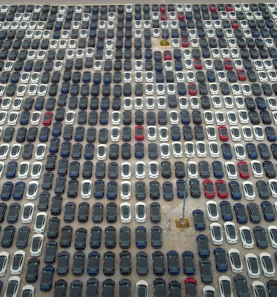 Tesla parking lot