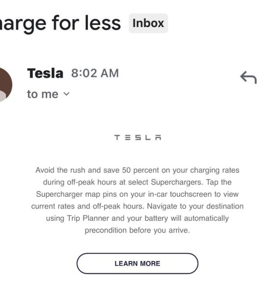 Tesla giving 50% off at select Superchargers in Texas during off-peak hours