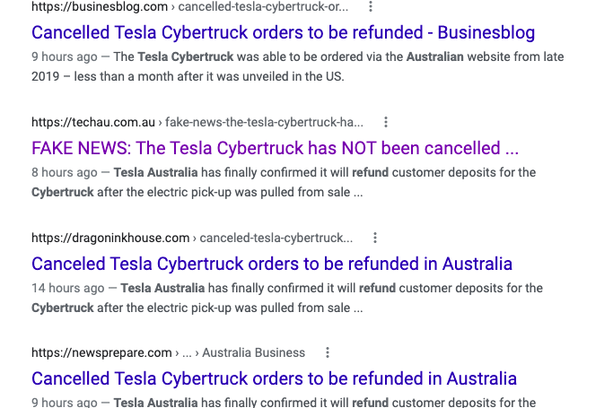 No, the Tesla Cybertruck hasn't been canceled in Australia