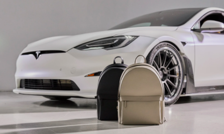 von Holzhausen is giving away a vegan leather backpack made for Tesla fans