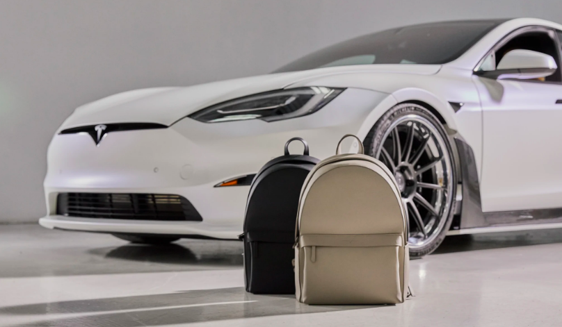 von Holzhausen is giving away a vegan leather backpack made for Tesla fans