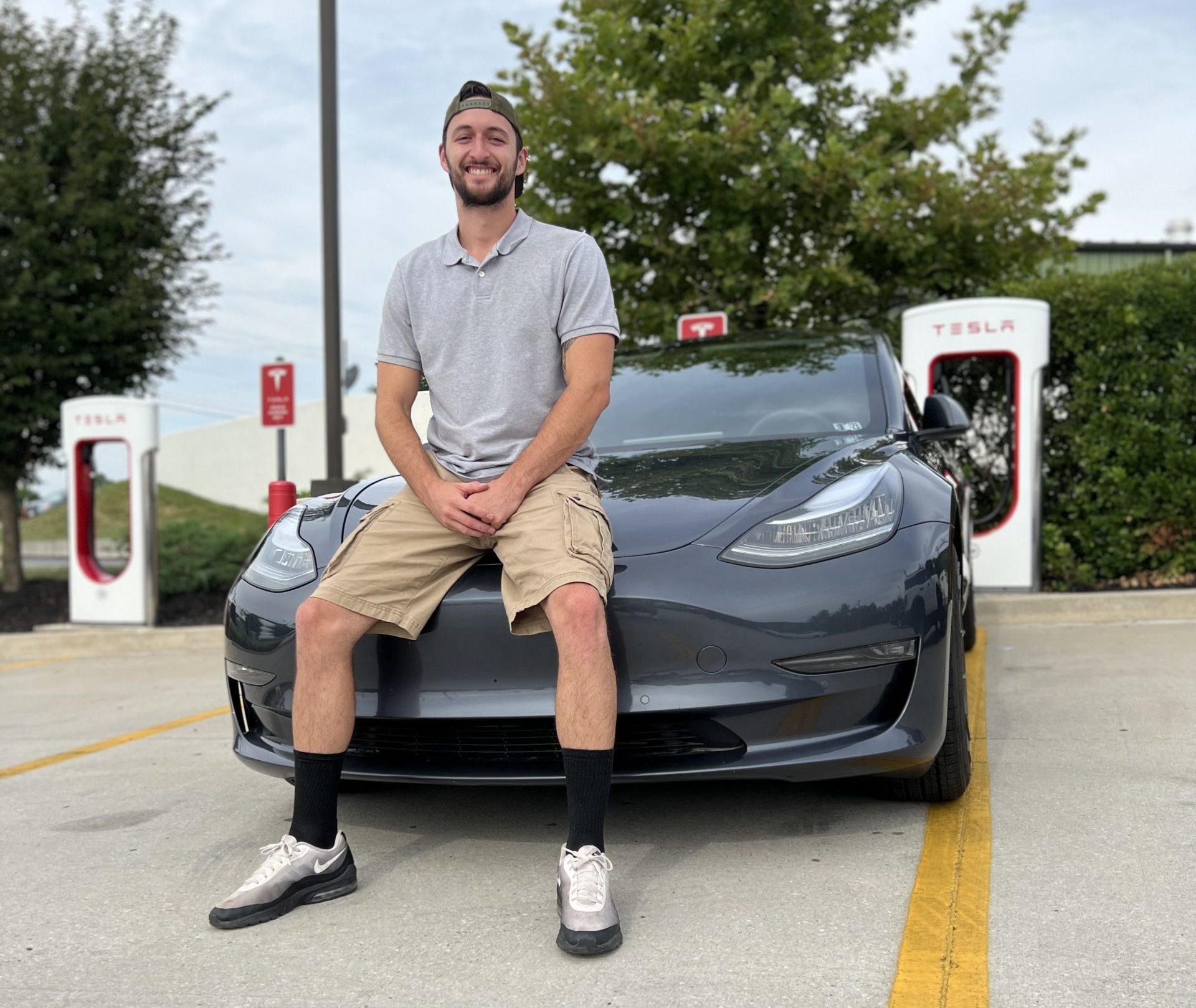 Travis Soloman and his Tesla