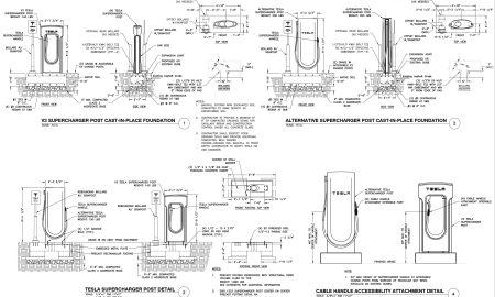 tesla supercharger v4 designs