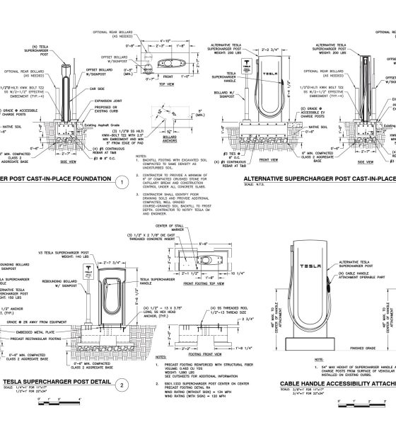 tesla supercharger v4 designs