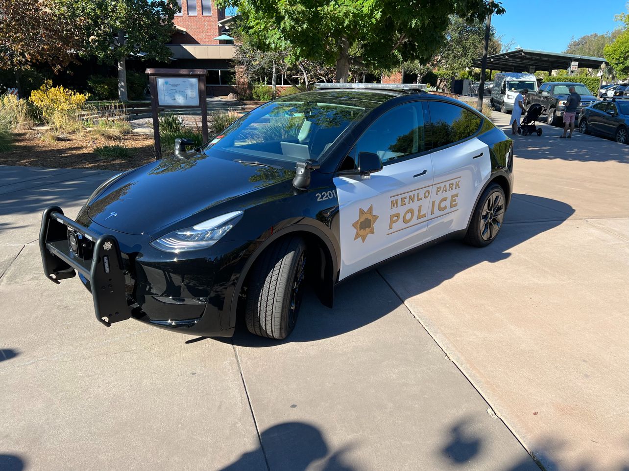 Tesla Model Y showcased at Menlo Park Police employee appreciation event