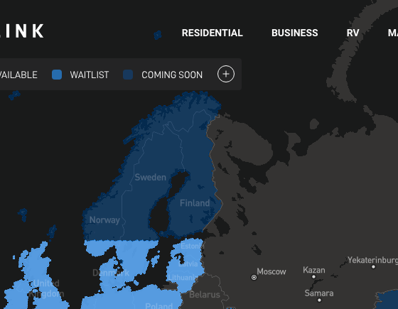 Starlink is now available in southern regions of Norway