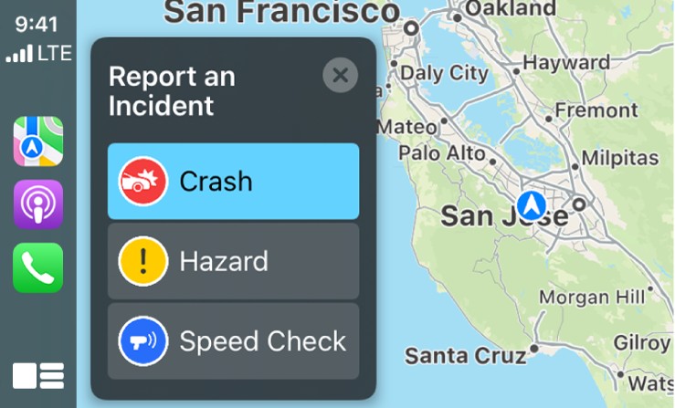 Apple Maps reports the incident