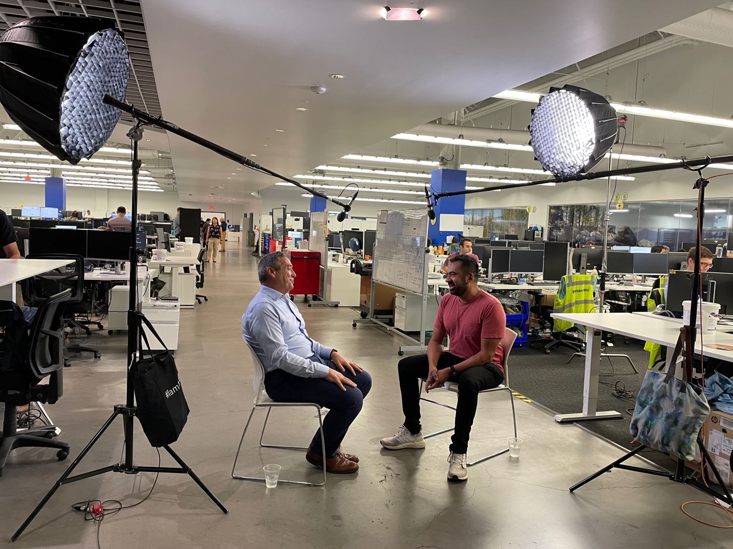 Kal Penn, Bloomberg, & Panasonic are filming a new series at the Tesla Giga Nevada