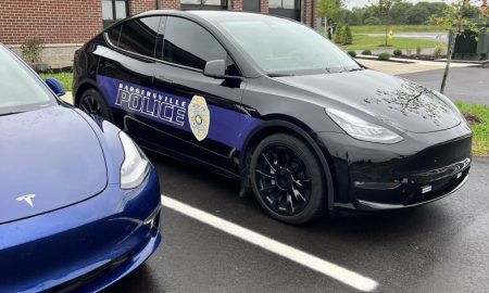 Bargersville Police Dept shares photo of Tesla police vehicle charging