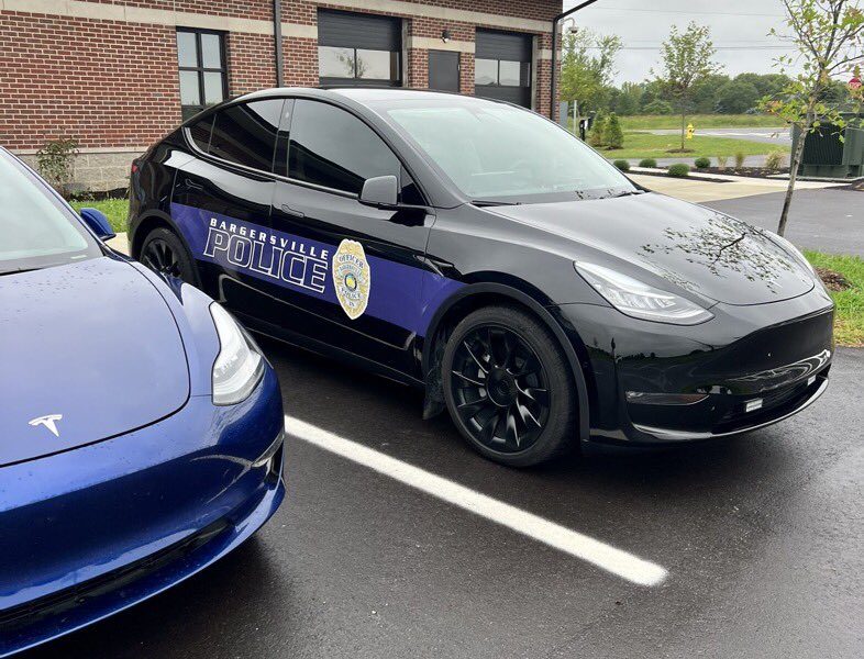 Bargersville Police Dept shares photo of Tesla police vehicle charging