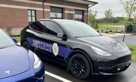 Bargersville Police Dept shares photo of Tesla police vehicle charging