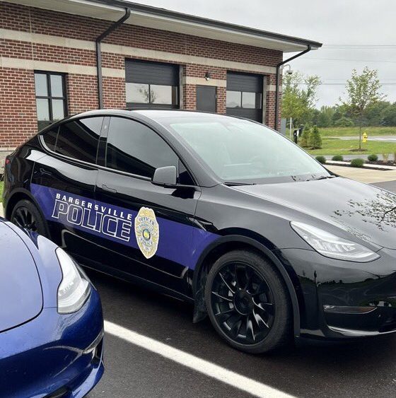 Bargersville Police Dept shares photo of Tesla police vehicle charging