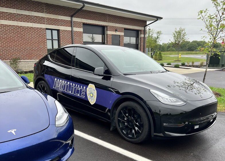 Bargersville Police Dept shares photo of Tesla police vehicle charging