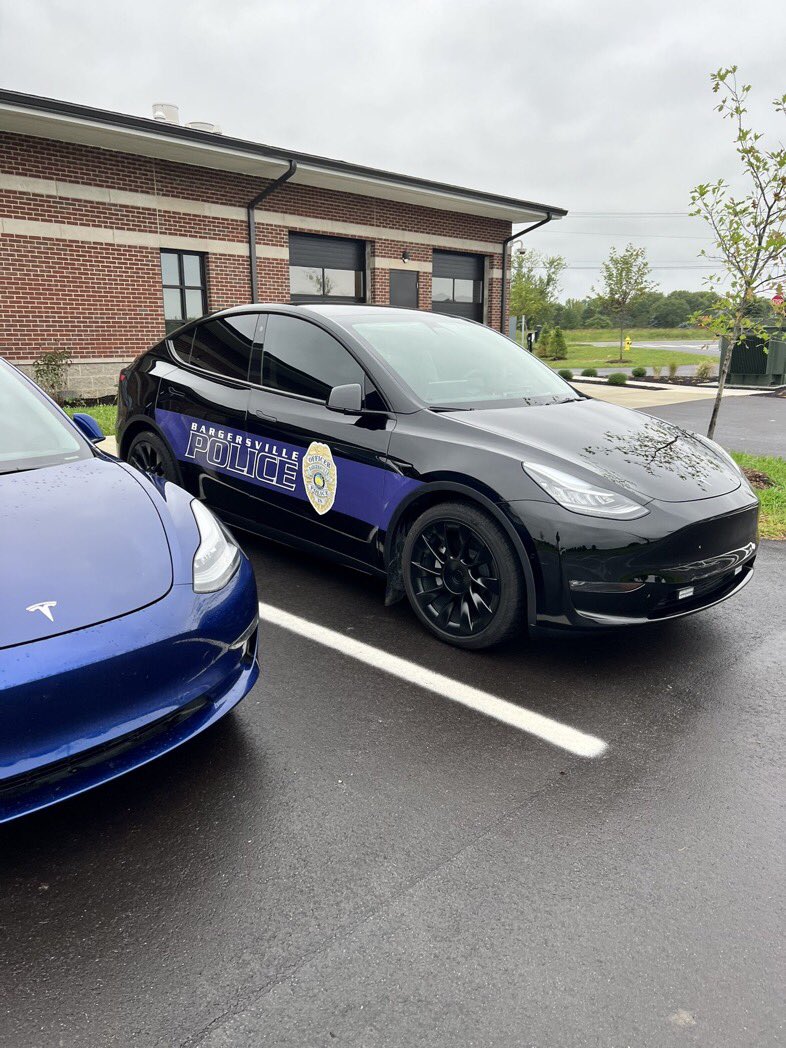 Bargersville Police Dept shares photo of Tesla police vehicle charging