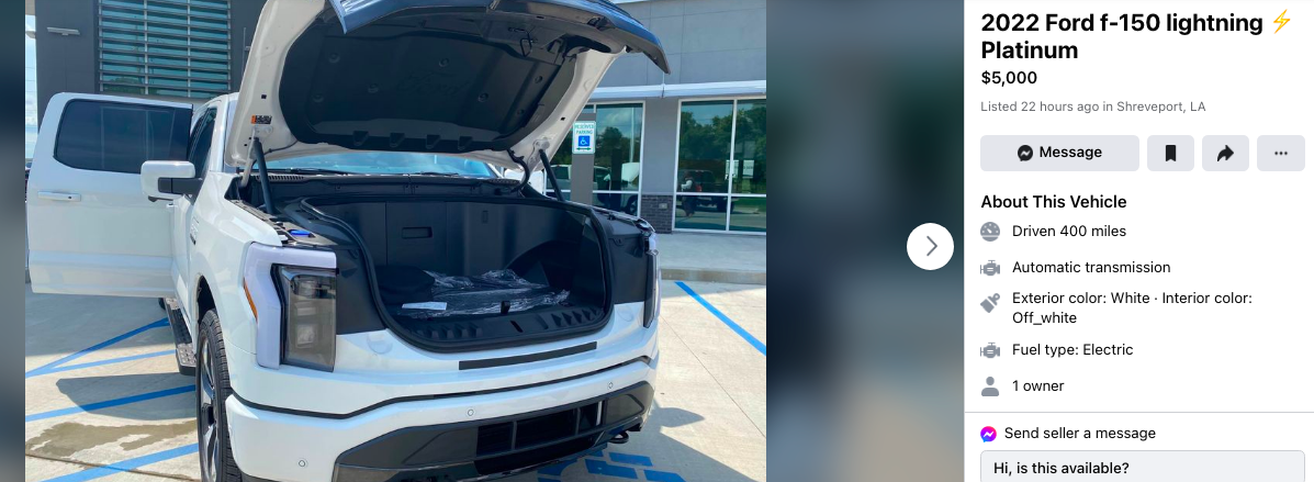 Louisiana Dealership caught posting misleading Ford F-150 EV listing on Facebook