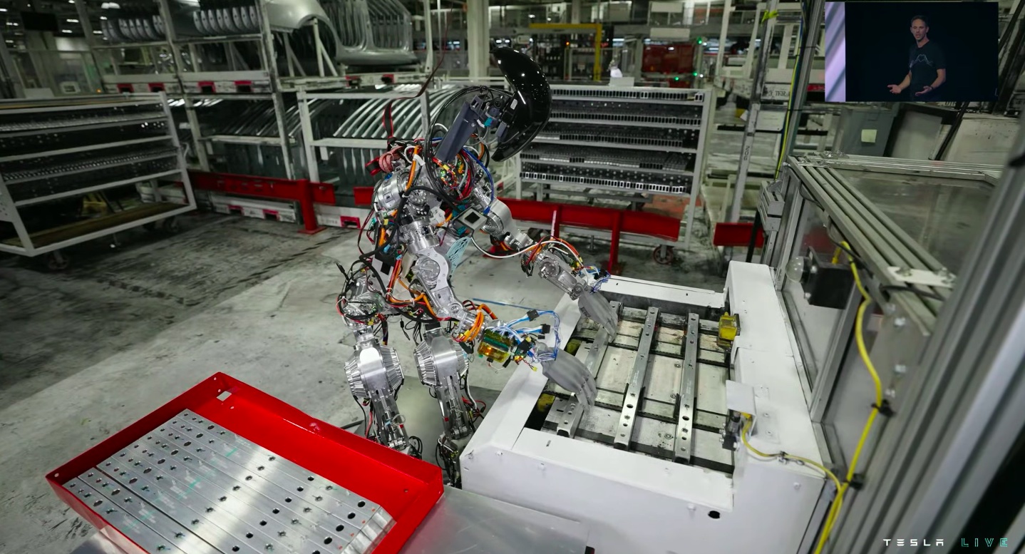 bison Geometri Rengør rummet Tesla shows demo video of Optimus bot working in the Fremont Factory
