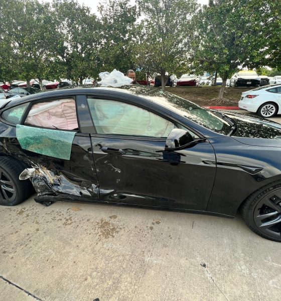 tesla model s plaid totaled service center