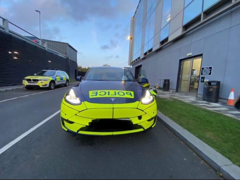 Liverpood residents pulled over by Merseyside PD’s colorful new Tesla .1jpg
