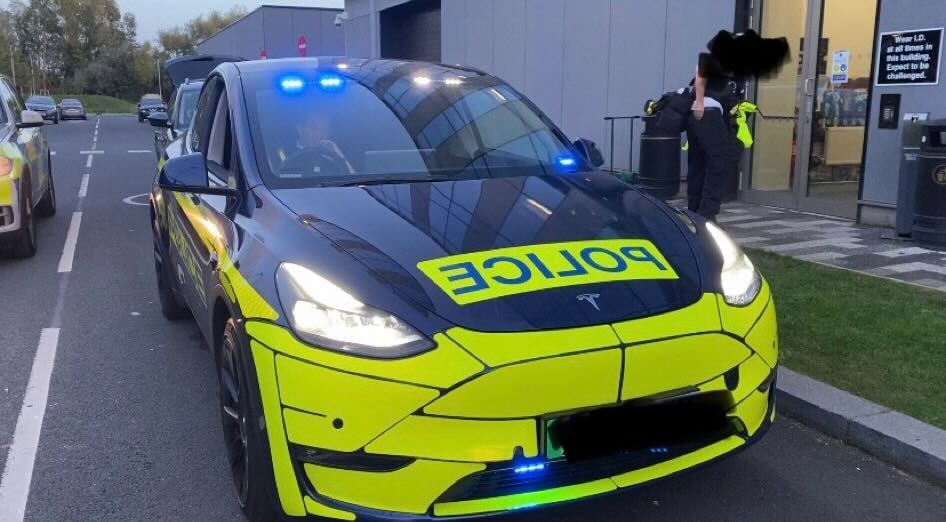 Liverpood residents pulled over by Merseyside PD's colorful new Tesla