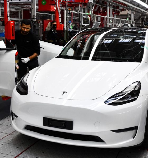 Tesla Q4 2022 earnings photos - Giga Berlin MY GA 1