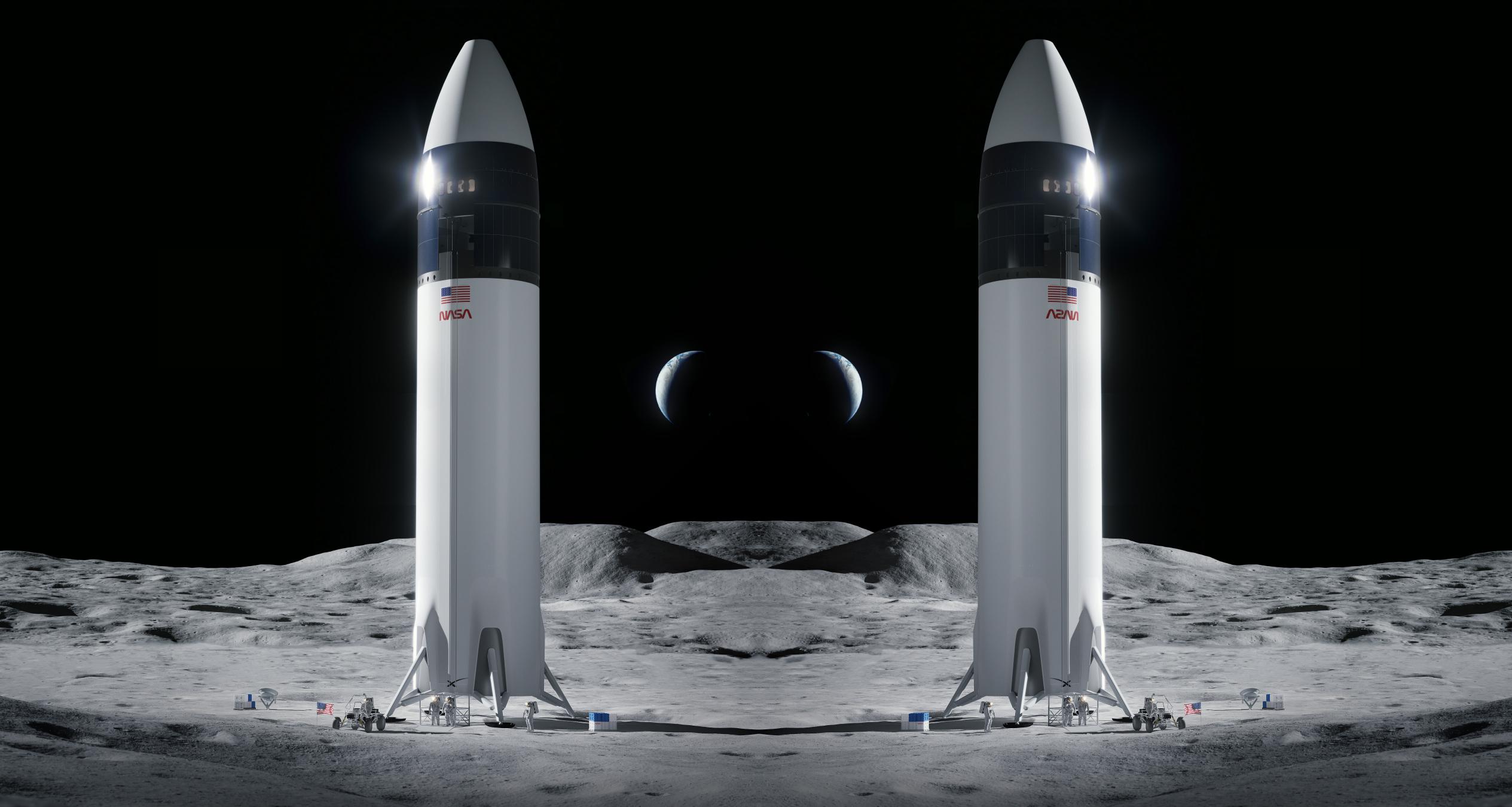 Lunar Starship Artemis (SpaceX) 2021 render 2X 1 (c)