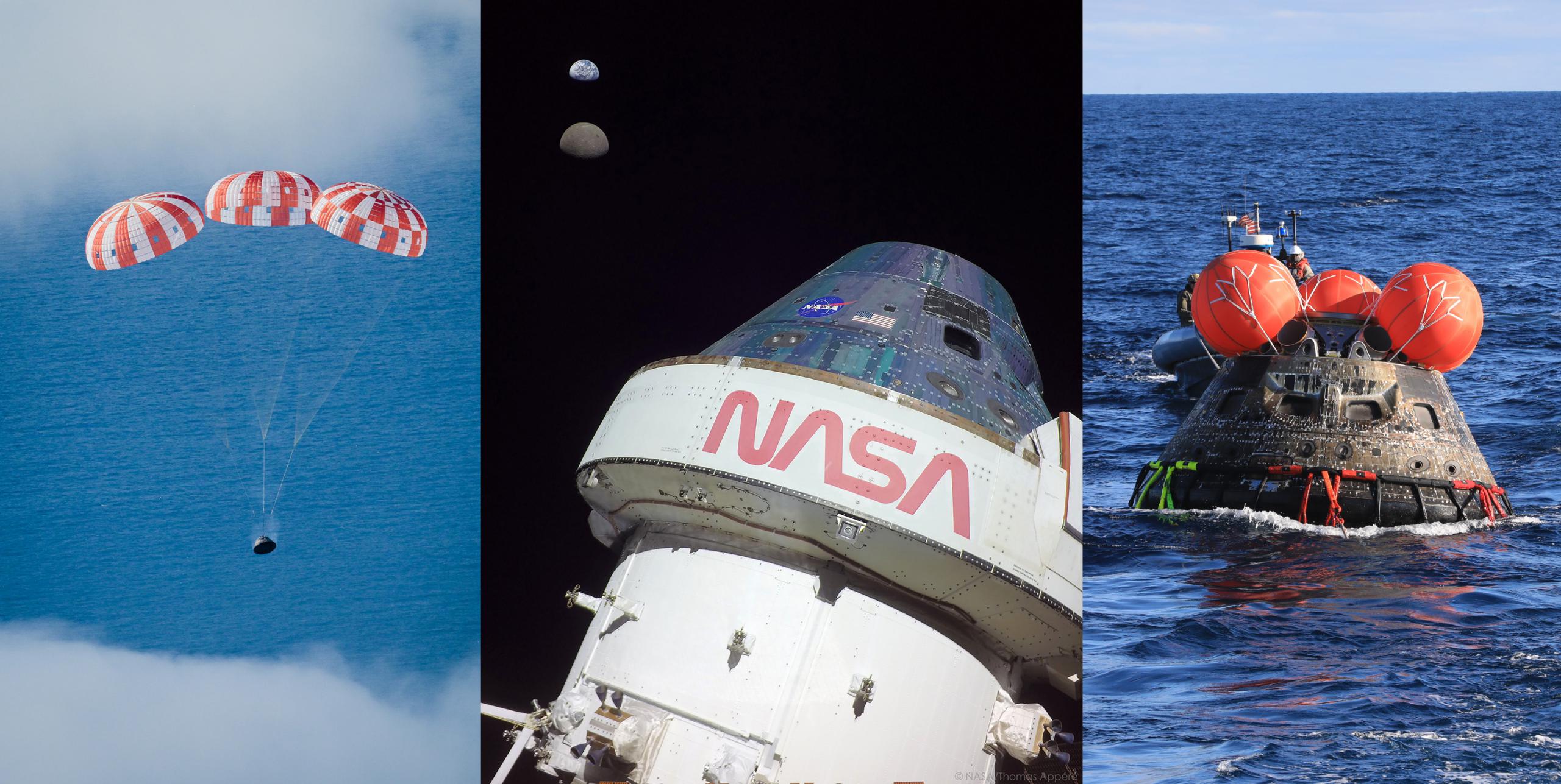 Artemis 1 Orion recovery 121122 (NASA) Moon + recovery 1 (c)
