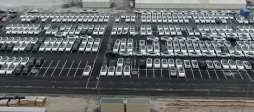 Drone footage shows Tesla Giga Berlin preparing more Model Ys for delivery