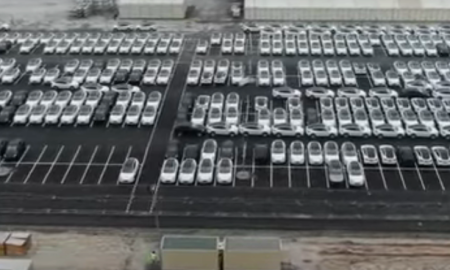 Drone footage shows Tesla Giga Berlin preparing more Model Ys for delivery